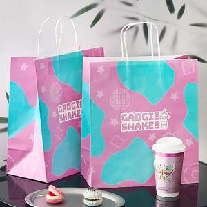 Bolsas de Papel Kraft Gruesas Impresas con Logotipo Personalizado para Cafetería, Venta Integral, Envases Desechables para Bebidas y Café para Llevar - Product Image 4