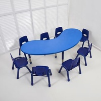 Meubles de pépinière en forme de U pour la maternelle et la classe Table d'écriture pour enfants d'âge préscolaire Ensemble de table et de chaises