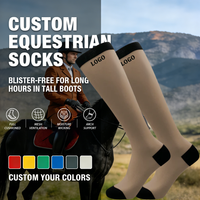 Chaussettes d'équitation montantes élastiques de qualité supérieure, chaussettes de compression athlétiques de luxe, chaussettes équestres personnalisées en gros