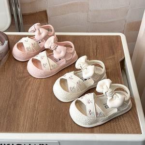 Sandales bébé fille avec semelles antidérapantes, chaussures de princesse pour filles, adaptées aux nourrissons, chaussures pour tout-petits avec nœud papillon - Product Image 5