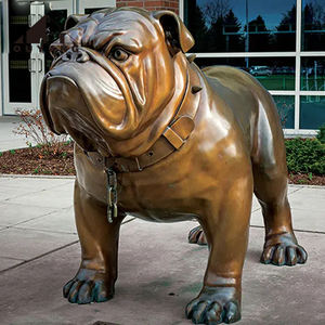 QUYANG屋外装飾等身大金属座っているカエル動物園彫刻ブロンズカエルカップル像 - Product Image 4