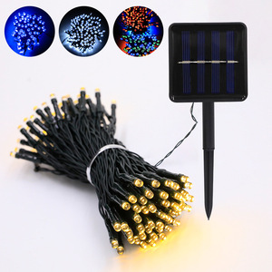 Guirlandes solaires de Noël à 8 modes, blanc chaud, imperméables, pour la décoration extérieure de la cour, les fêtes d'anniversaire, les mariages et les festivals - Product Image 1