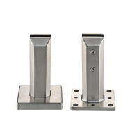 Pièces de système de balustrade de balcon en acier inoxydable 2205, connecteur de fixation de verre arrière, poteau plat, pour villa moderne en duplex, vente en gros