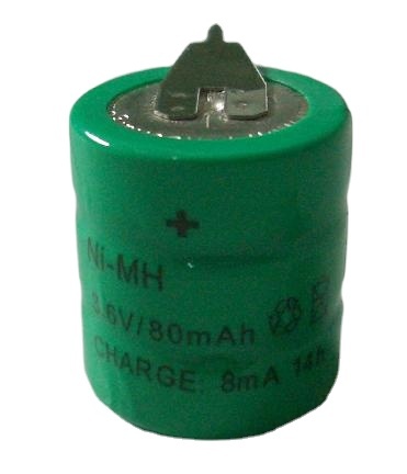 1.2v 40mAH NIMH Rechargeable Button Cell Battery with Pins