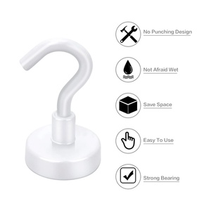 Gancho Magnético <span class=keywords><strong>de</strong></span> Neodimio Blanco Impermeable <span class=keywords><strong>para</strong></span> Refrigerador <span class=keywords><strong>de</strong></span> Cocina, Armario, Crucero, Accesorios Colgantes - Product Image 4
