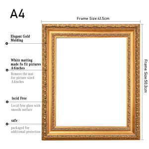 Bán Sỉ Bán Chạy Khung Tranh Đứng Độc Đáo Khung Tranh Màu Vàng Hoàng Gia Châu Âu Phong Cách <span class=keywords><strong>Baroque</strong></span> - Product Image 4