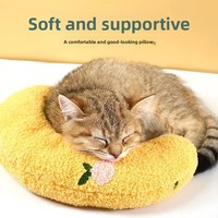 Coussin de couchage pour animaux de compagnie (chats et chiens) en forme de U, oreiller rond pour le cou, tissu doux et épais, toutes saisons, garde au chaud