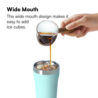 Tasses à café isothermes en acier inoxydable Hong Ling avec logo personnalisé, vente en gros, 12 oz, anti-fuite, pour boissons glacées