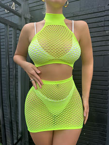 Filet de pêche Costumes creux ouvert sous-vêtements veste de plage Lingeries Sexy vilain Bikini ensemble femmes Costume Lingerie pornographique - Product Image 2