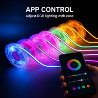Bande lumineuse LED COB intelligente UL RGB FOB sans points DC24V 12V colorée 630 LED/m 14W/m OEM ODM réglable 10mm