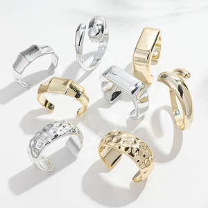 Vòng tay kiểu dáng thời trang 2025 mạ vàng kiểu dáng phóng đại, chất liệu nhựa, kiểu dáng hình học, trang sức dự tiệc, vòng tay kiểu vòng đeo tay cho nữ - Product Image 5