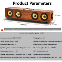 Speaker Kayu Berlapis Serat dengan Suara Surround Stereo Berkualitas Bioskop, Dilengkapi 4 Speaker Besar dan Bass yang Kuat, Mendukung Interkoneksi Nirkabel TWS