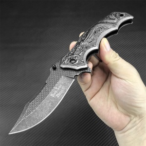 Nuevo Cuchillo Plegable 3D con Mango en Relieve para Supervivencia, Caza, Camping, Bushcraft, EDC, DIY, OEM, Hoja 5CR13MOV, Acero Inoxidable 420 - Product Image 3