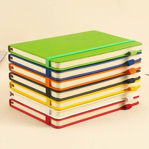 OEM kertas daur ulang A6 untuk catatan harian/jurnal perjalanan penutupan elastis, kertas Loop pena <span class=keywords><strong>Notebook</strong></span> promosi dengan garis jahitan - Product Image 1