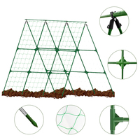 Support de plante en métal revêtu de type triangle, fournitures de jardin pour cages à tomates et concombres, piquets pour plantes grimpantes