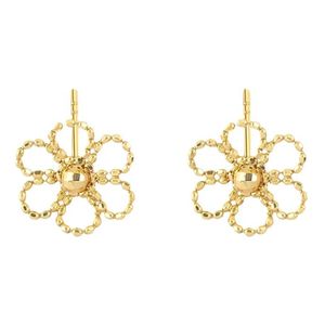 Pendientes de Oro Real de 18K con Forma de Girasol y Flor de Ciruelo Xinfly Au750 para Mujer, Joyería al por Mayor para Regalos - Product Image 1
