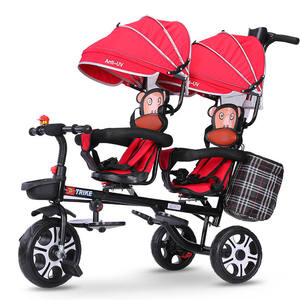 Cochecito doble de alta calidad para niños, triciclo de dos plazas para pasear, venta al por mayor - Product Image 3