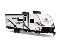 Camping-car extensible moderne de style mid-century pour 4 personnes avec châssis tout-terrain haute résistance, charge utile maximale de 4500 kg pour le camping et le caravanning