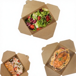 Custom Printed Recycled Kraft Paper Food Packaging <b>Box</b> with Varnishing Handle 3mm Thickness Custom Shape for Fried Chicken - Product Image 3