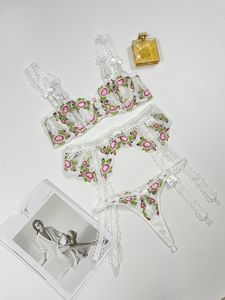 Lencería Sexy con Bordado para Mujer, Tirantes Ajustables, Sujetador Push-Up, Ropa Interior Erótica Transparente y Tentadora - Product Image 6