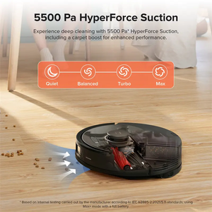 หุ่นยนต์ดูดฝุ่นถูพื้น Roborock Q8 Max+ ระบบ Self-Emptying พร้อมเทคโนโลยี Reactive Tech หลบหลีกสิ่งกีดขวาง 7 สัปดาห์ แรงดูด 5500 Pa สำหรับใช้ในบ้าน - Product Image 5