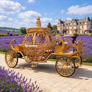 Calèche royale de luxe en forme de citrouille, résistante aux intempéries, pour extérieur, idéale pour les châteaux, les spectacles et les célébrations festives - Product Image 1
