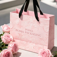 Bolsas de Papel Recubiertas con Estampado UV en Relieve, Bolsa de Regalo con Asa para Pequeñas Empresas