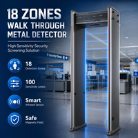 Portique de détection de métaux à 18 zones, haute sensibilité, système de détection intelligent pour aéroport, usine, école