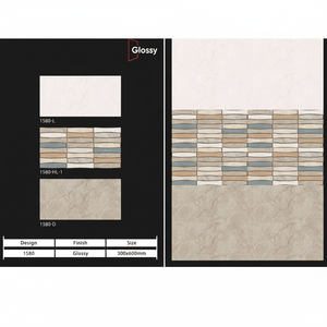 Azulejos de cerámica para pared de 300x600 mm, diseño interior pro, para baño y cocina, brillantes, mate, con textura de azúcar tallado, diseño de pared interior de lujo. - Product Image 1