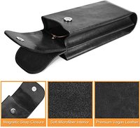 Étui à lunettes double personnalisé avec mousqueton Étui à lunettes portable en cuir végétalien Pochette pour lunettes de soleil anti-rayures