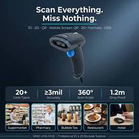 UIMG HS20 Grand Angle 45 °   Scanner de codes QR 2D USB filaire avec LED blanche pour caisse de boutique de vêtements