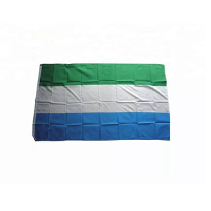 Drapeaux nationaux en gros 3x5 pieds <span class=keywords><strong>Drapeau</strong></span> de la <span class=keywords><strong>Sierra</strong></span> <span class=keywords><strong>Leone</strong></span> 100D/110D Polyester Bleu Blanc Vert <span class=keywords><strong>Drapeau</strong></span> - Product Image 2