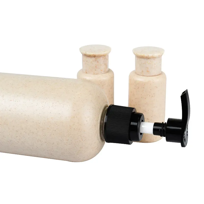 High Quality 100ml 250ml 500ml Biodegradable Wheat Straw Dispenser Pump Bottle For Lotion Gel Liquid Cleaner Packaging