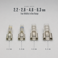 Borne de connexion rapide mâle en cuivre étamé de 6,3 mm, série 250, pour câblage de moteur d'appareils électroménagers