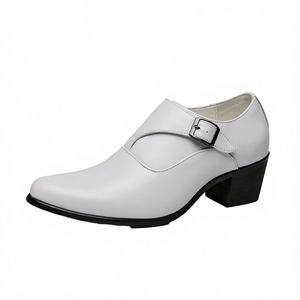 Zapatos de Novia con Cordones de Moda, Alta Calidad, al por Mayor, Tacones Altos de Cuero, Tallas 37-44 #   Para Hombres y Mujeres, Zapatos para Aumentar la Estatura al Bailar - Product Image 3