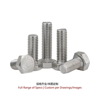 Baut Hexagonal Baja Tahan Karat 316 A4-70 DIN933 Ulir Penuh DIN931 Ulir Setengah Kelas Kelautan M6-M30 M20 untuk Struktur Pesisir Air Asin