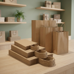 Bolsas de Compra de Papel Kraft Reciclables y Ecológicas con Asas para Envasado de Alimentos, Comida para Llevar y Uso en Fiestas - Product Image 5