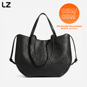 Bolsos de Mujer LZ, Bolsos de Mano de Gran Capacidad, Bolsos Tote con Logotipos Personalizados, Bolsos de Hombro de Cuero Vegano de Avestruz para el Trabajo y Viajes - Product Image 2