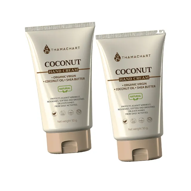 Natural Organic Coconut Gentle Moisturize Soften Cream For Hand Beauty And Personal Care Coconut Hand Cream Size 50g. Made From