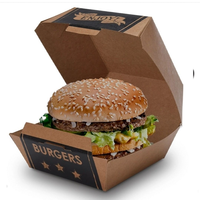 Caja de Papel kraft para hamburguesas, respetuoso con el medio ambiente