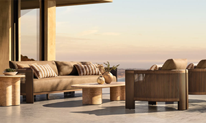 <span class=keywords><strong>Chaise</strong></span> <span class=keywords><strong>de</strong></span> jardin Light Stream à dossier tonneau, <span class=keywords><strong>en</strong></span> aluminium cannelé, avec coussins reticulés, résistante aux intempéries, tressée à la main, avec détails architecturaux - Product Image 2