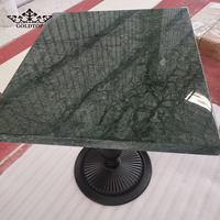 Table basse en marbre vert indien et guatémaltèque Goldtop OEM/ODM, vente chaude, en pierre naturelle, pour salle à manger