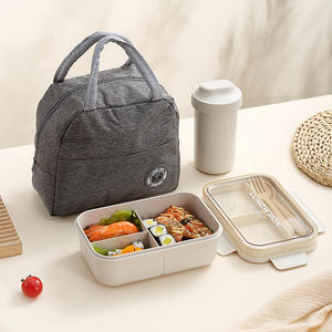 Lonchera Rectangular de Fibra de Trigo, Apta para Microondas, con Tapa, para Estudiantes y Trabajadores de Oficina - Product Image 1