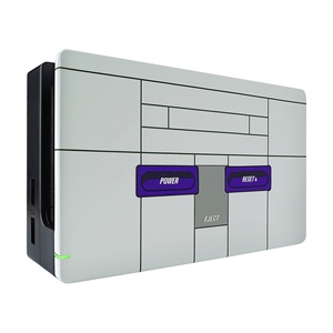 Carcasa de repuesto DIY con estampado de estilo SNES clásico, placa frontal de agarre de tacto suave personalizada para <span class=keywords><strong>Nintendo</strong></span> Switch Dock - Product Image 1