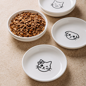 <b>Ceramic</b> Cat Bowl With Non Slip Mat Pet Food And Water Dish For Cats Rounded Shape Cl Mw0015 - Product Image 2