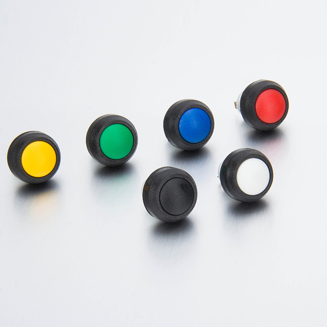 IP67 Latching 12mm Plastic Push Button Switches Black Electronic Structure with 1NO Switch Combination IP65 Level