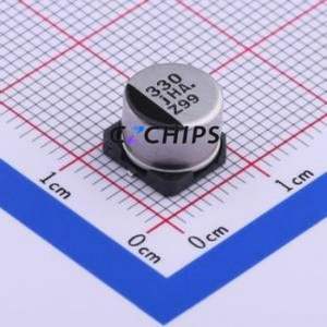 ตัวเก็บประจุอิเล็กโทรไลต์อะลูมิเนียมแบบ SMD รุ่น EEEHAJ331UAP, ขนาด D8xL6.2 มม. ความจุ 330uF 20% แรงดัน 6.3V กระแสไฟ 180mA-120Hz - Product Image 1