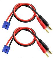 Adaptateur de chargeur d'équilibrage RC 30 cm, prise banane mâle 4 mm, connecteur mâle EC3, câble de charge de batterie Lipo 14AWG en silicone nylon/PVC
