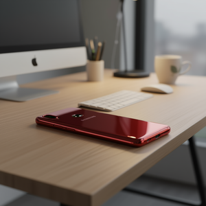 Coque arrière Samsung Galaxy A10s, finition miroir rouge, matériau PC, remplacement antichoc pour A107F - Product Image 3