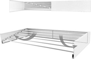 Séchoir pliant pliable en acier blanc et noir fixé au mur pour la maison et l'hôtel pour le nettoyage <span class=keywords><strong>de</strong></span> la <span class=keywords><strong>salle</strong></span> <span class=keywords><strong>de</strong></span> <span class=keywords><strong>bain</strong></span> et du salon - Product Image 3